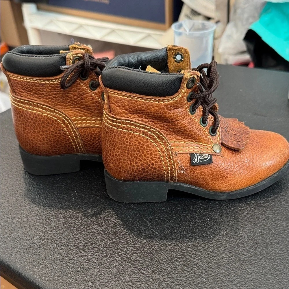 Vintage Justin Boots Kids Brown Leather Boots
